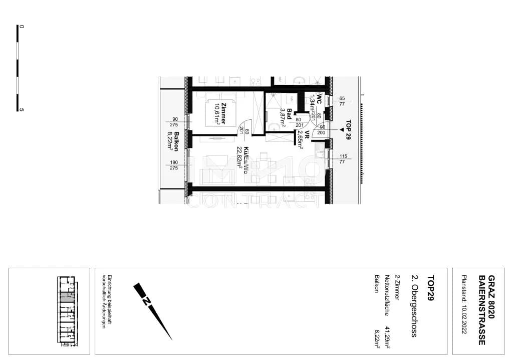 2-Zimmer-Wohnung mieten in Graz – 41,29 m², € 612 – Bild 12 von 12
