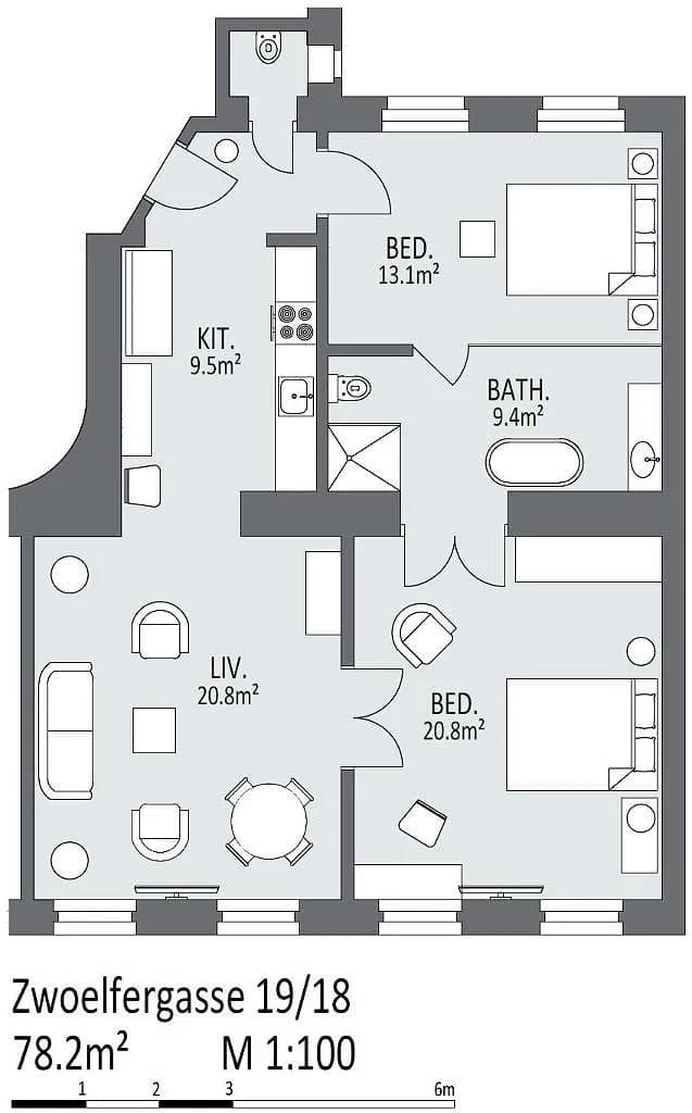 3-Zimmer-Wohnung kaufen in Wien – 78 m², € 439.000 – Bild 34 von 35