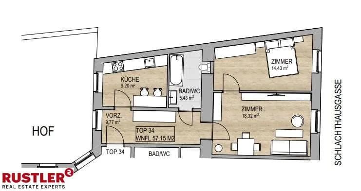 2-Zimmer-Wohnung kaufen in Wien – 57,15 m², € 270.000 – Bild 16 von 16