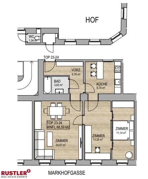 3-Zimmer-Wohnung kaufen in Wien – 68,59 m², € 330.000 – Bild 16 von 16