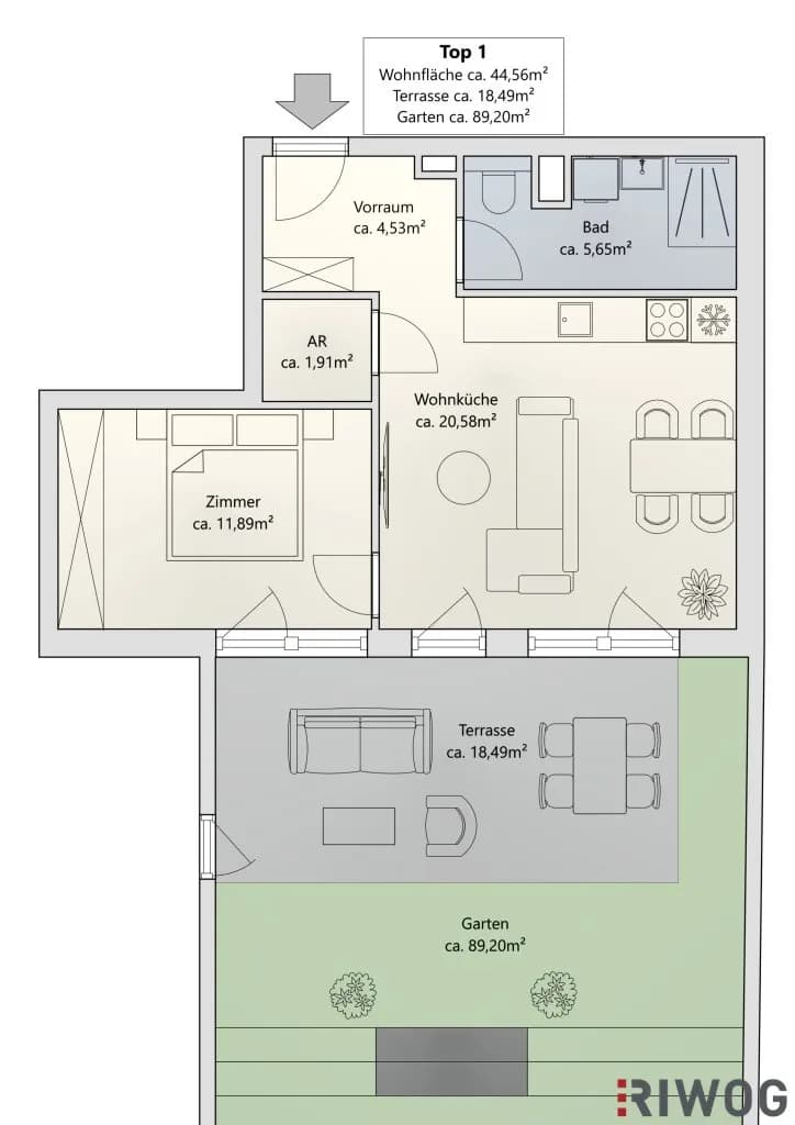 2-Zimmer-Wohnung kaufen in Wien – 44,56 m², € 325.000 – Bild 21 von 23