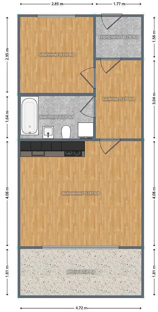 2-Zimmer-Wohnung mieten in Spittal an der Drau – 45 m², € 750 – Bild 3 von 14