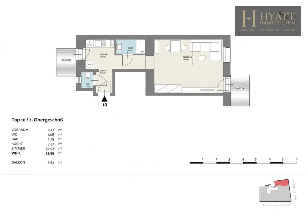 1-Zimmer-Wohnung kaufen in Wien – 34 m², € 229.300 – Bild 12 von 12