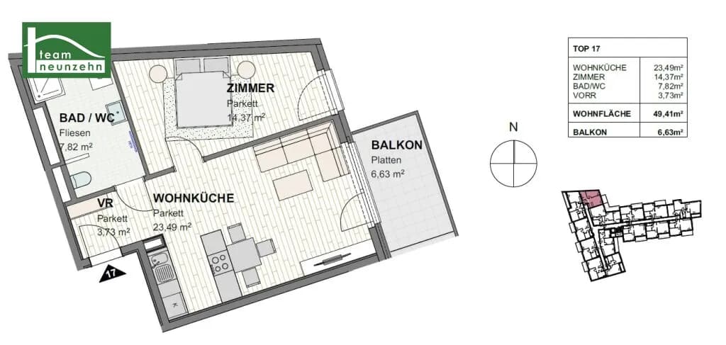 2-Zimmer-Wohnung mieten in Sankt Pölten – 49,41 m², € 800 – Bild 18 von 18