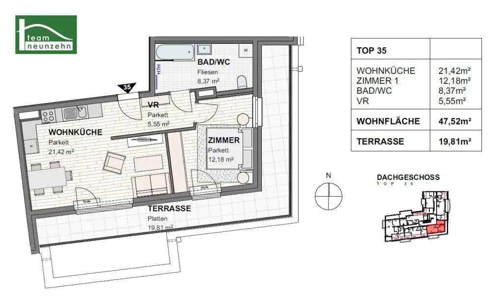 2-Zimmer-Wohnung mieten in Sankt Pölten – 47,52 m², € 880 – Bild 18 von 18