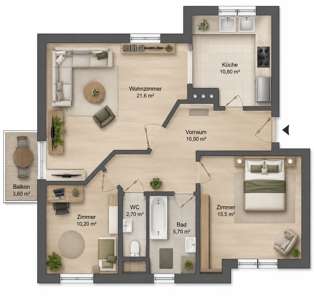 3-Zimmer-Wohnung mieten in Graz-Umgebung – 77 m², € 899 – Bild 14 von 22