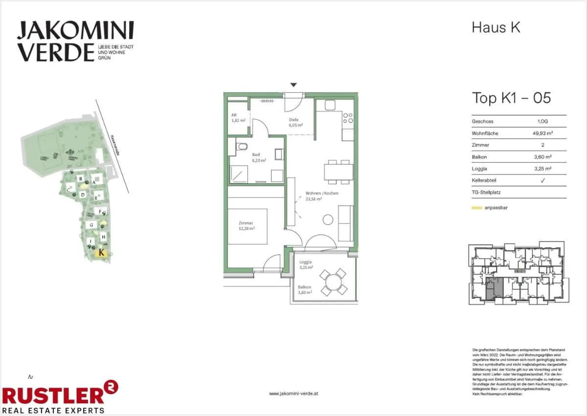 2-Zimmer-Wohnung kaufen in Graz – 49,93 m², € 255.000 – Bild 1 von 5