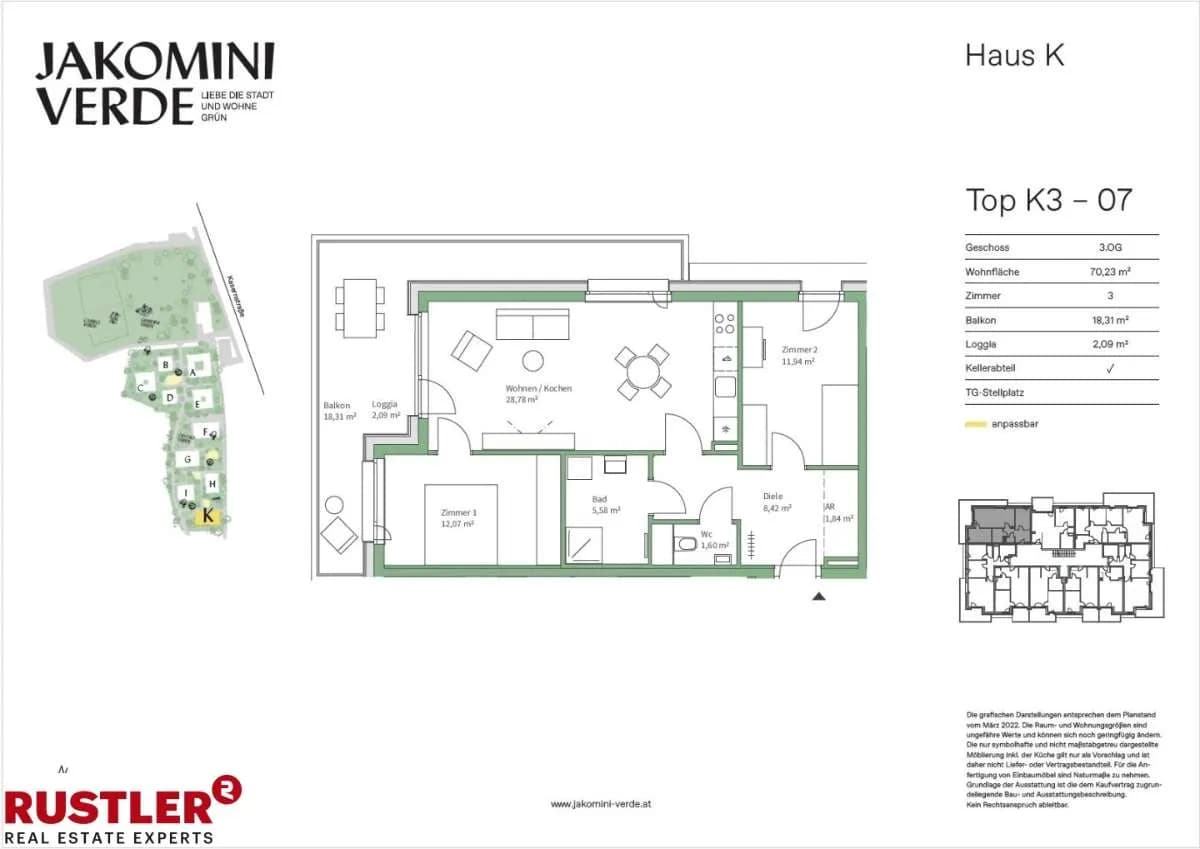 3-Zimmer-Wohnung kaufen in Graz – 70,23 m², € 355.000 – Bild 10 von 14