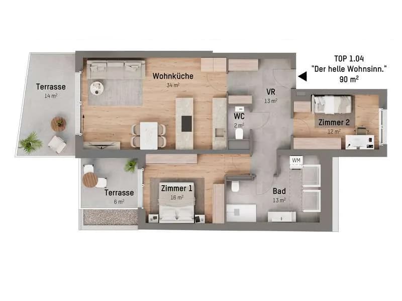 3-Zimmer-Wohnung kaufen in Wien – 90,3 m², € 669.900