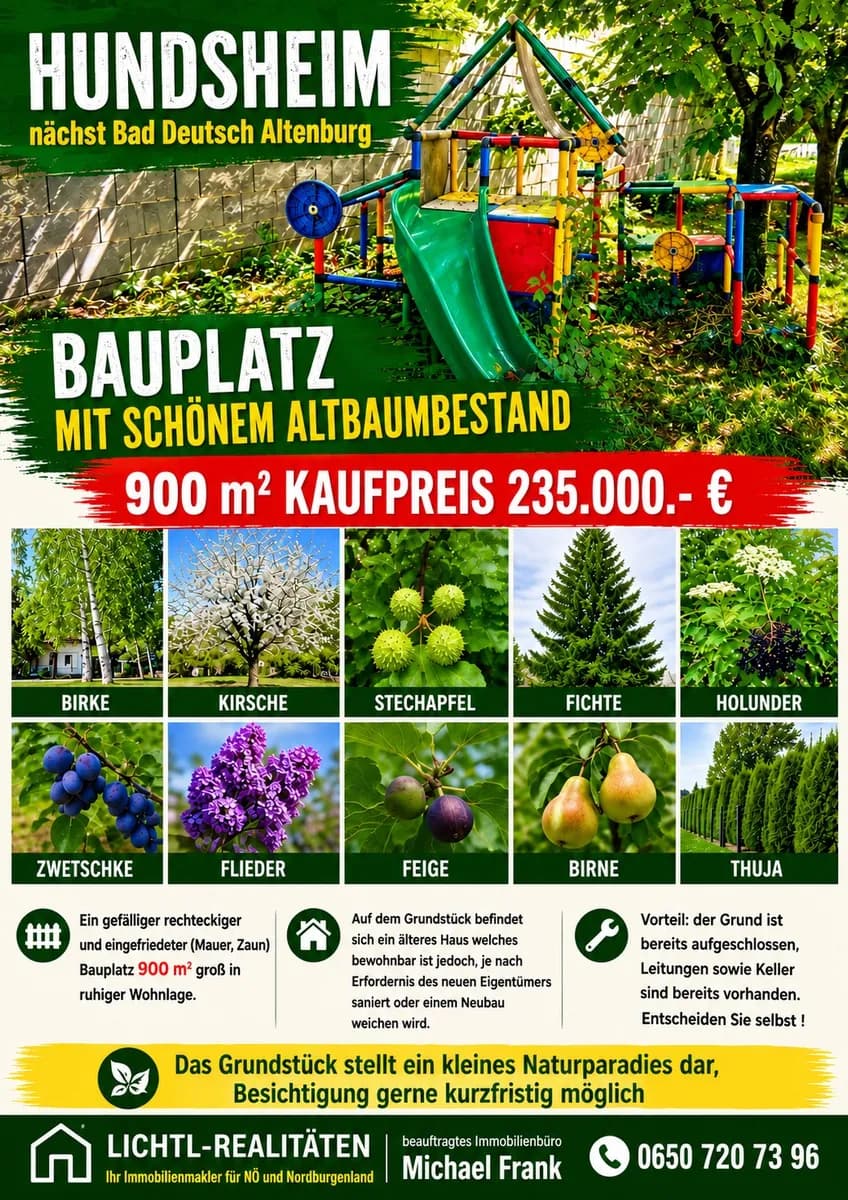 Grundstück kaufen in Bruck an der Leitha – 900 m², € 232.000 – Bild 1 von 9