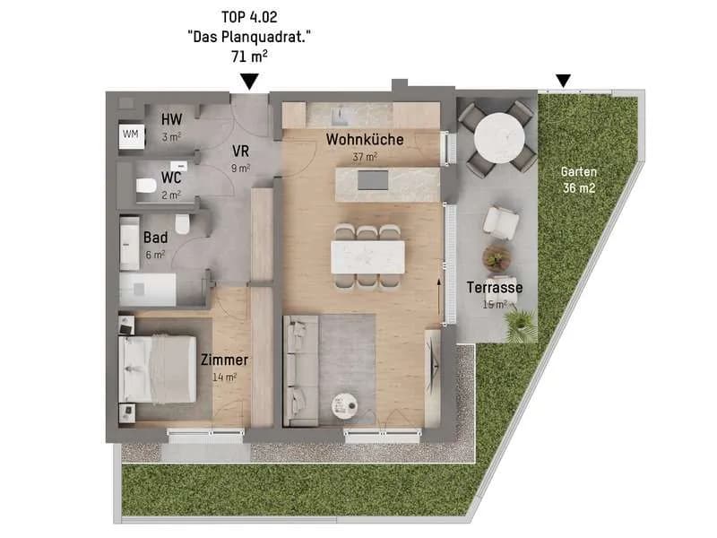 2-Zimmer-Wohnung kaufen in Wien – 70,65 m², € 499.900 – Bild 1 von 7