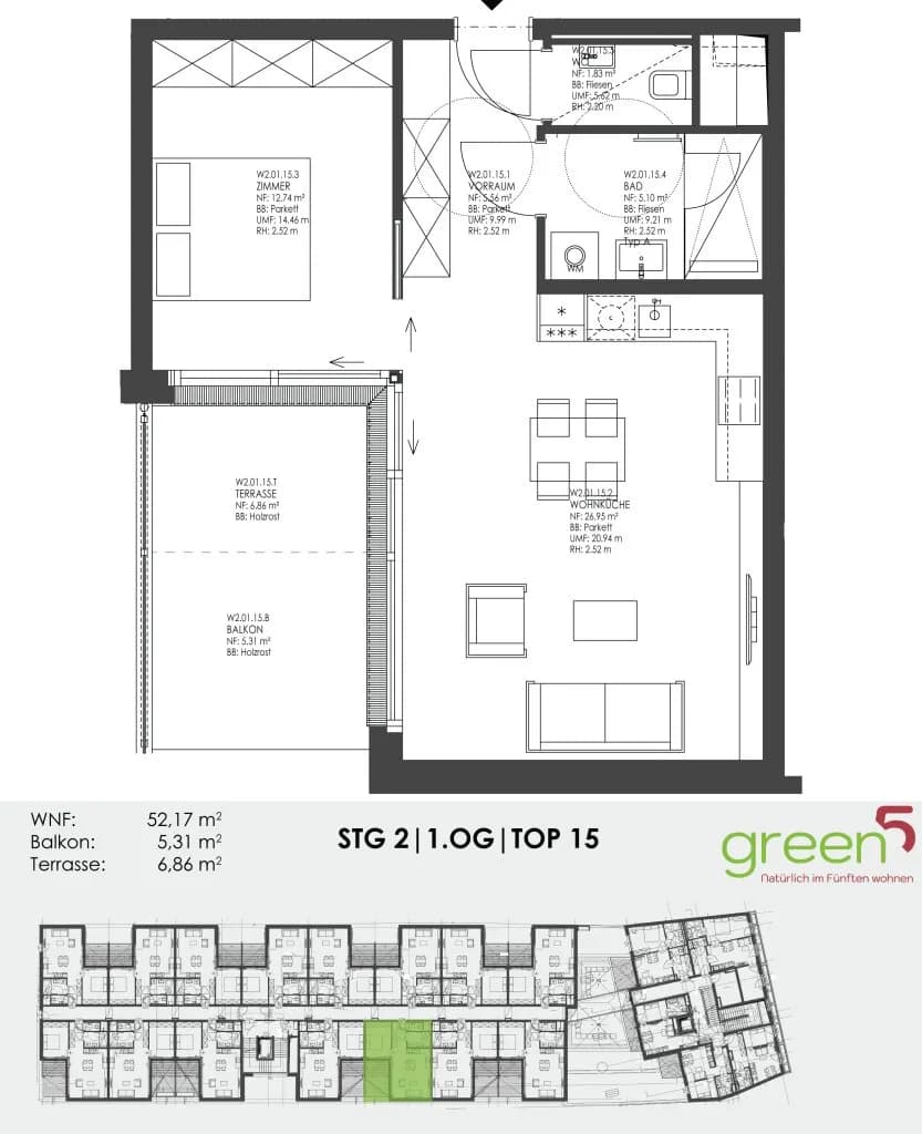 2-Zimmer-Wohnung mieten in Wien – 52,17 m², € 1.100 – Bild 16 von 16