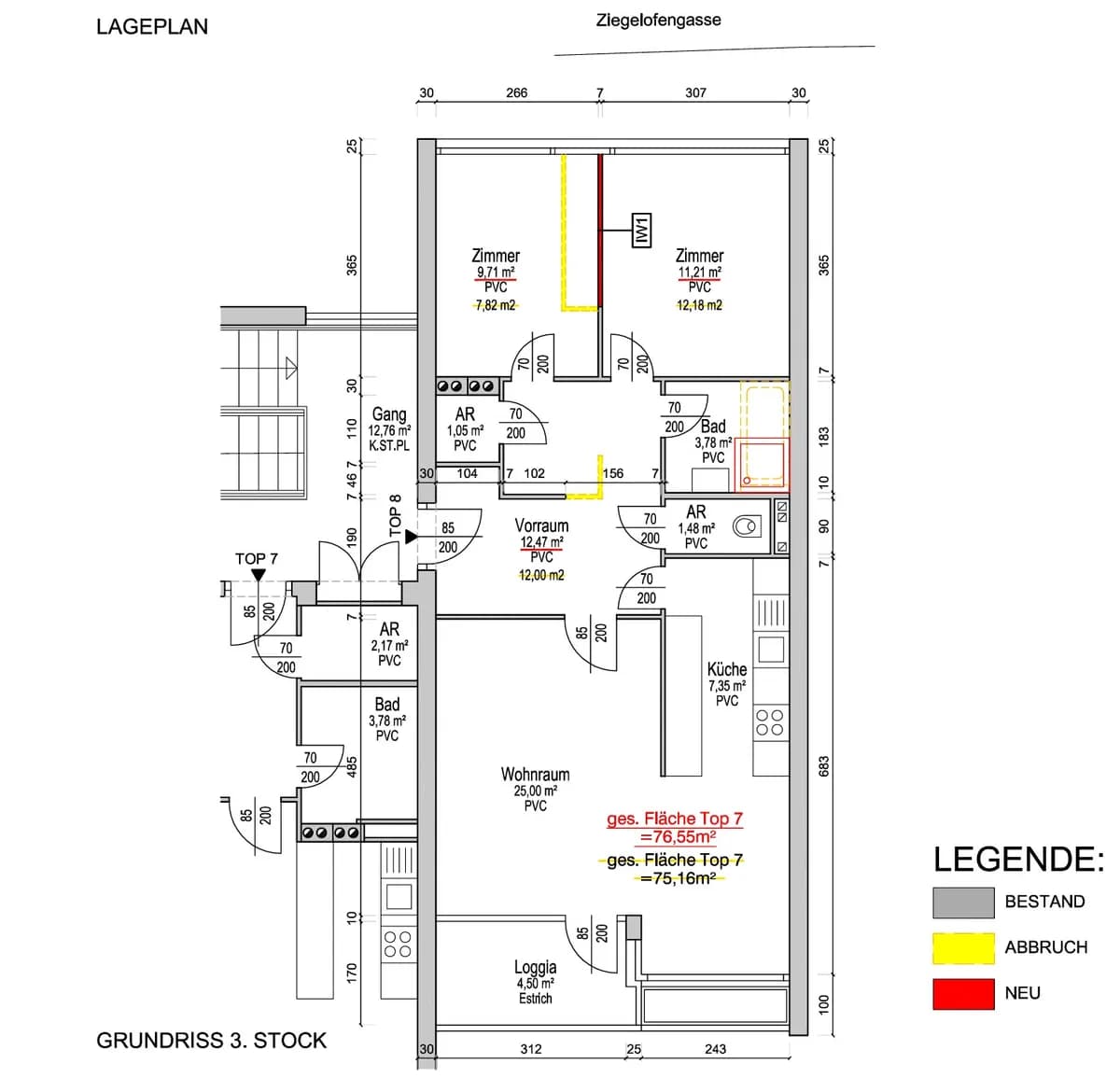 3-Zimmer-Wohnung mieten in Tulln – 72 m², € 1.250 – Bild 3 von 14