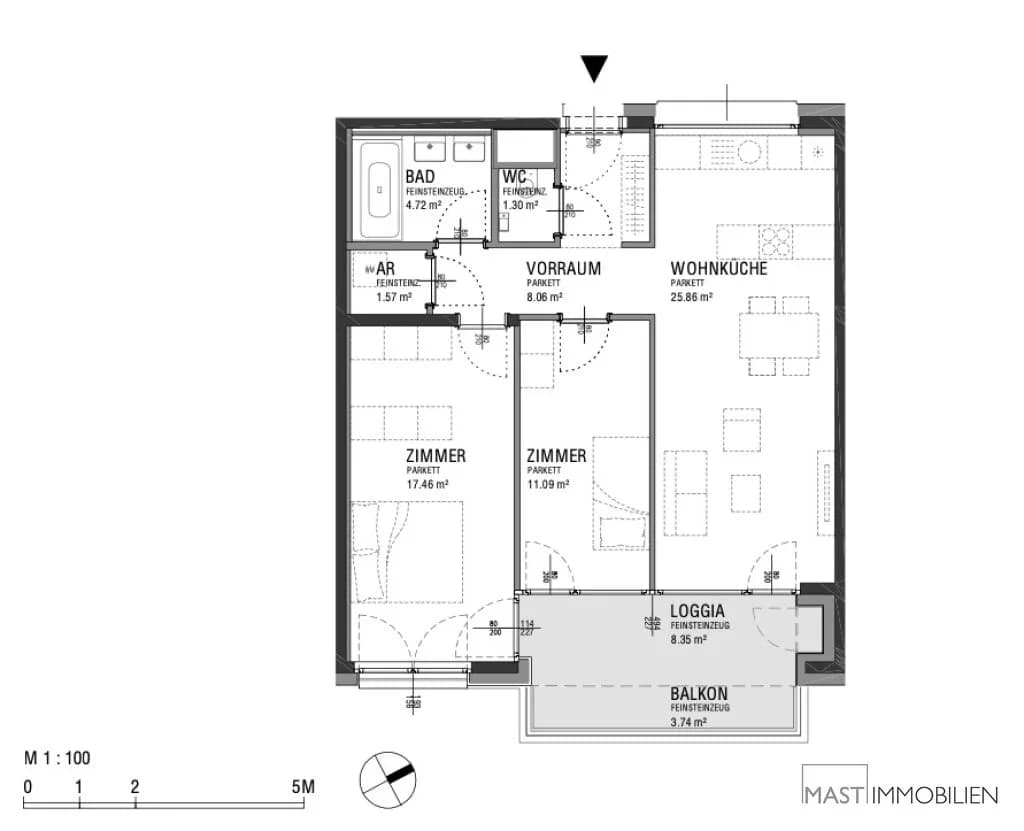 3-Zimmer-Wohnung kaufen in Wien – 78,11 m², € 498.000 – Bild 12 von 12