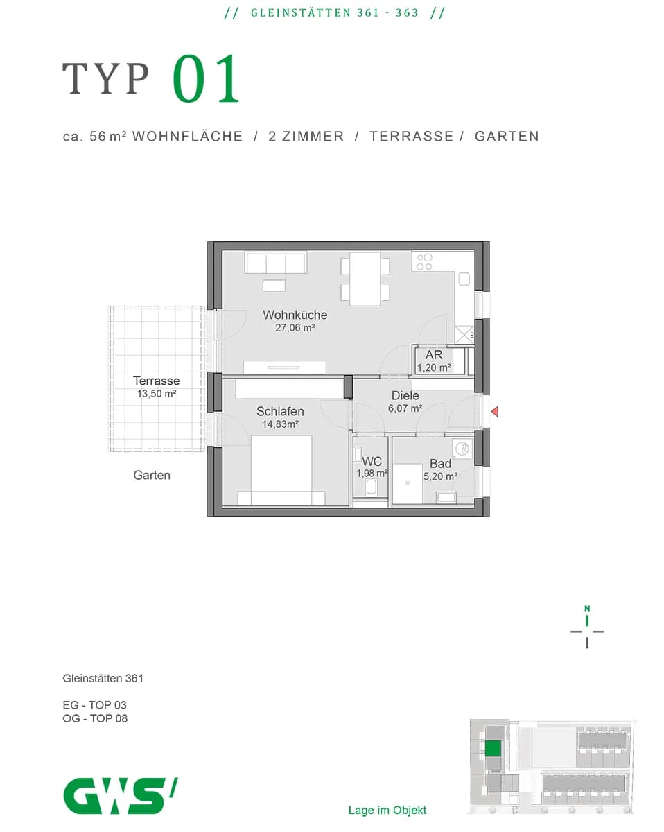 2-Zimmer-Wohnung mieten in Leibnitz – 56,34 m², € 667 – Bild 5 von 5