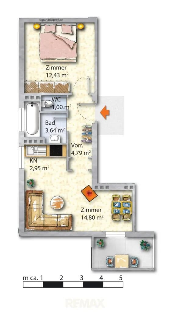 2-Zimmer-Wohnung mieten in Wien – 39,61 m², € 750 – Bild 8 von 8