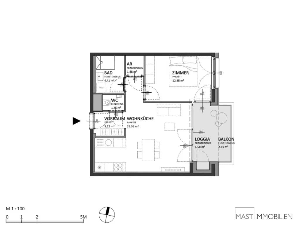 2-Zimmer-Wohnung kaufen in Wien – 55,11 m², € 351.000 – Bild 12 von 12