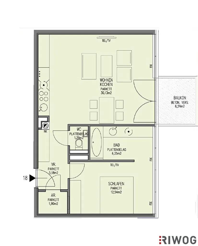 2-Zimmer-Wohnung mieten in Wien – 57,24 m², € 910 – Bild 25 von 25