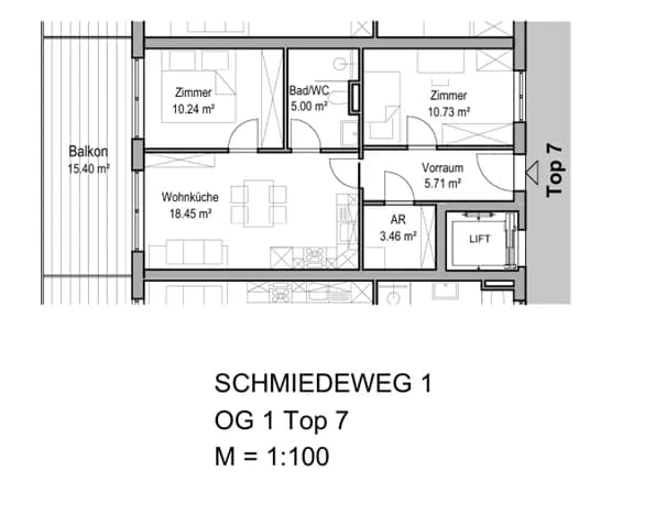 3-Zimmer-Wohnung mieten in Leibnitz – 54 m², € 750 – Bild 2 von 4