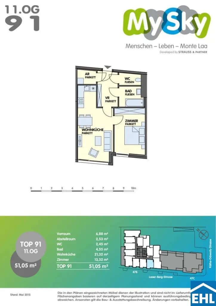 2-Zimmer-Wohnung mieten in Wien – 51,05 m², € 875 – Bild 10 von 10
