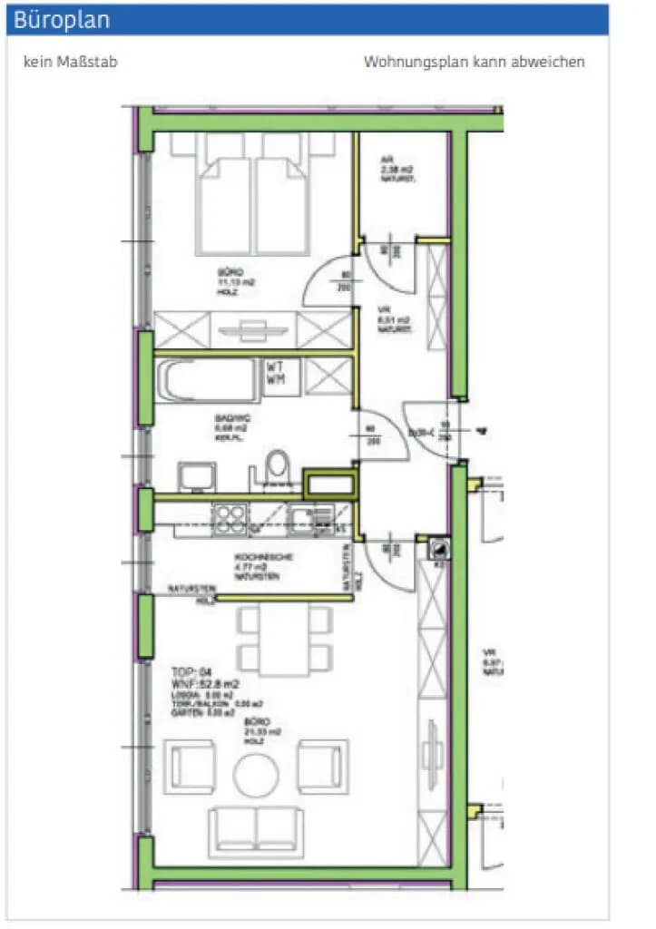 2-Zimmer-Wohnung mieten in Wien – 53 m², € 1.150 – Bild 8 von 8