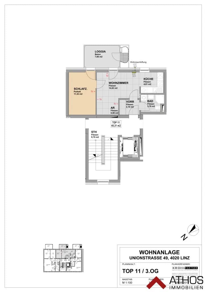 2-Zimmer-Wohnung mieten in Linz – 37,65 m², € 640 – Bild 9 von 9