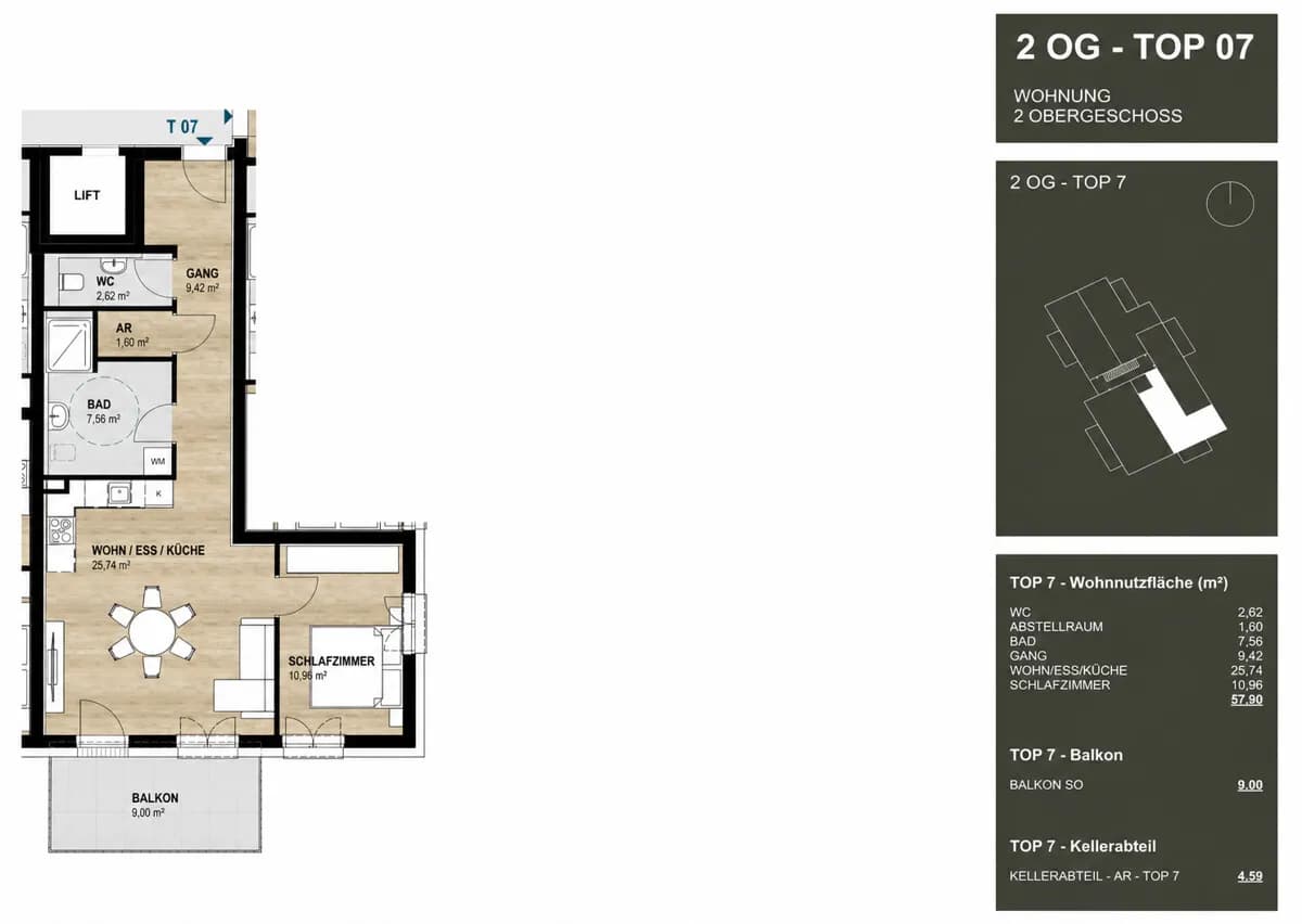 2-Zimmer-Wohnung kaufen in Steyr – 58,1 m², € 295.000 – Bild 21 von 21
