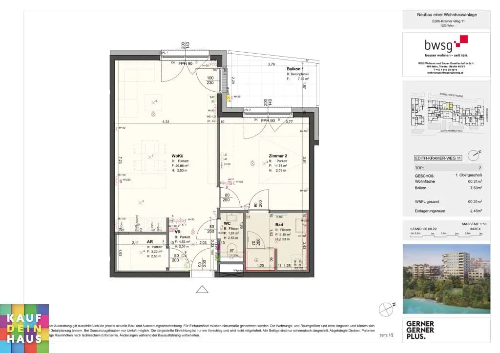 2-Zimmer-Wohnung kaufen in Wien – 60,31 m², € 299.000 – Bild 23 von 31