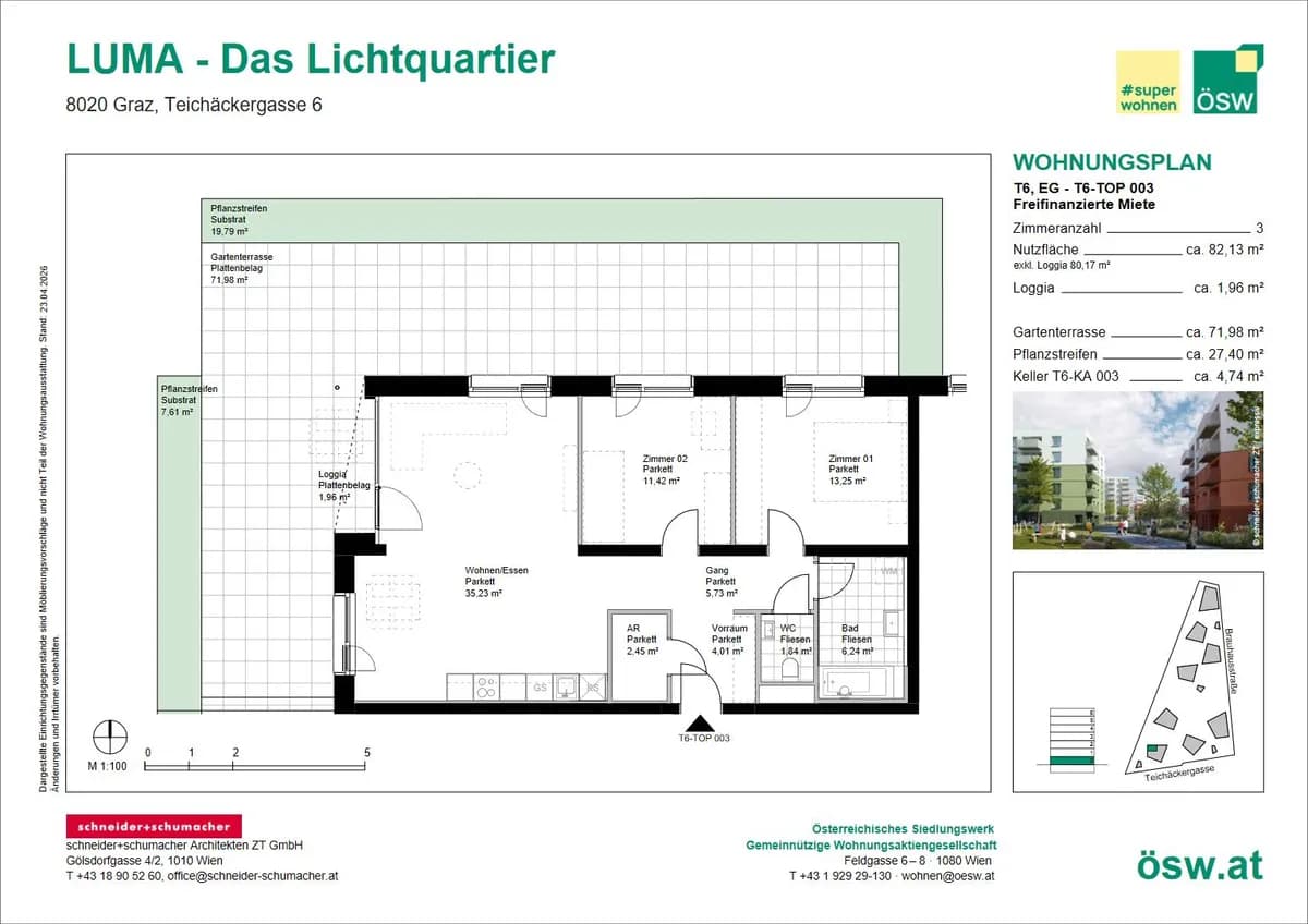 3-Zimmer-Wohnung mieten in Graz – 82,13 m², € 1.316 – Bild 2 von 6
