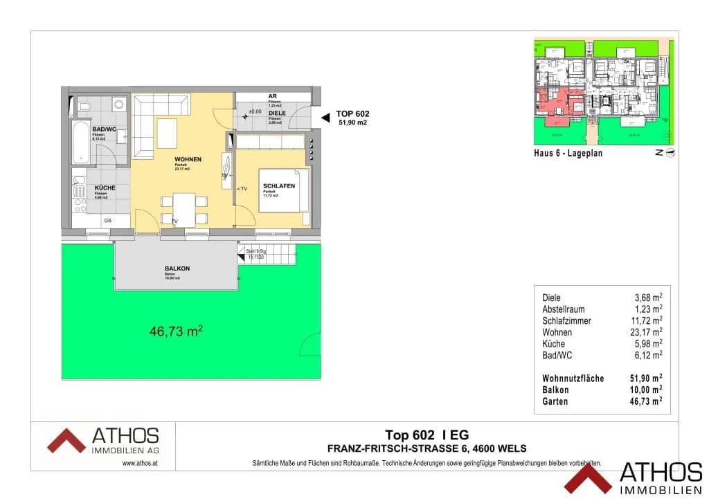 2-Zimmer-Wohnung mieten in Wels – 51,9 m², € 733 – Bild 12 von 13