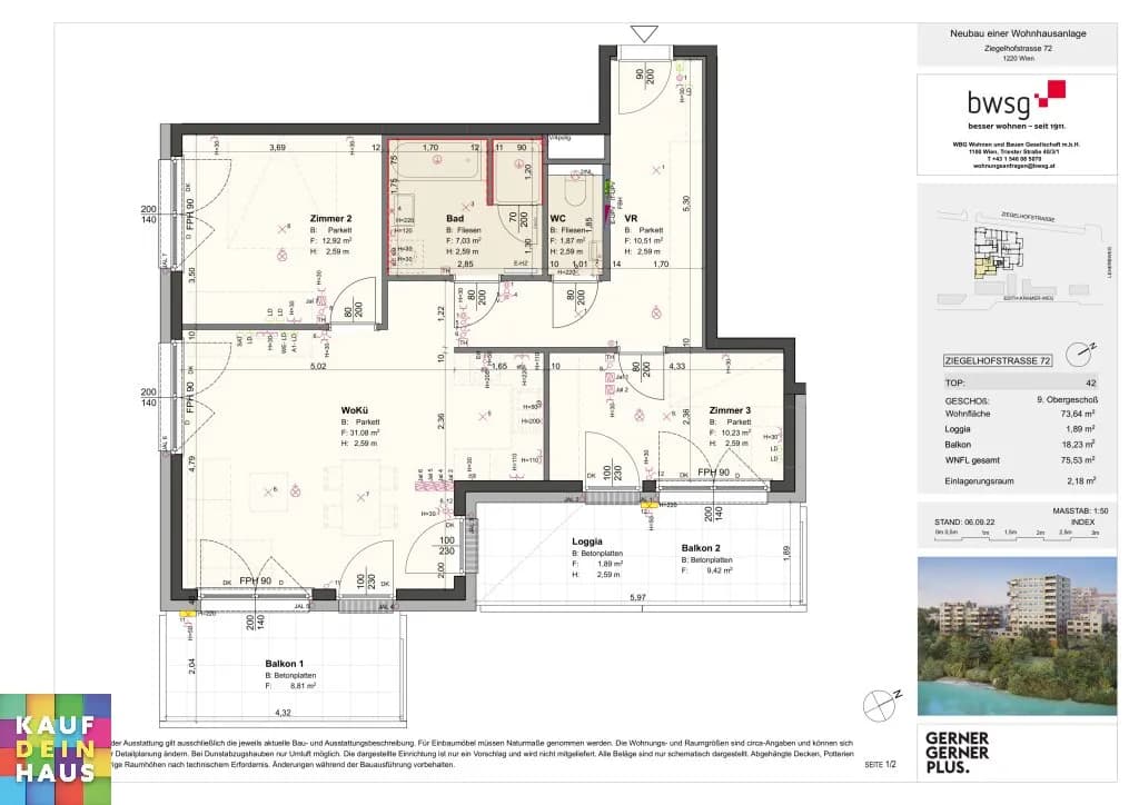 3-Zimmer-Wohnung kaufen in Wien – 73,64 m², € 499.000 – Bild 12 von 20