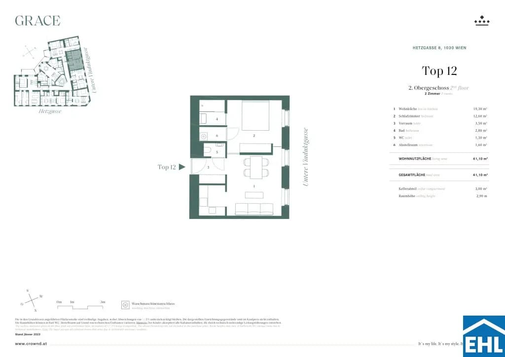 2-Zimmer-Wohnung kaufen in Wien – 41,4 m², € 419.000 – Bild 13 von 13