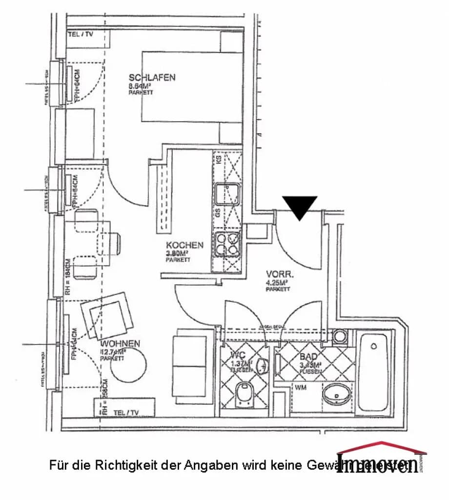2-Zimmer-Wohnung mieten in Wien – 34 m², € 940 – Bild 8 von 8