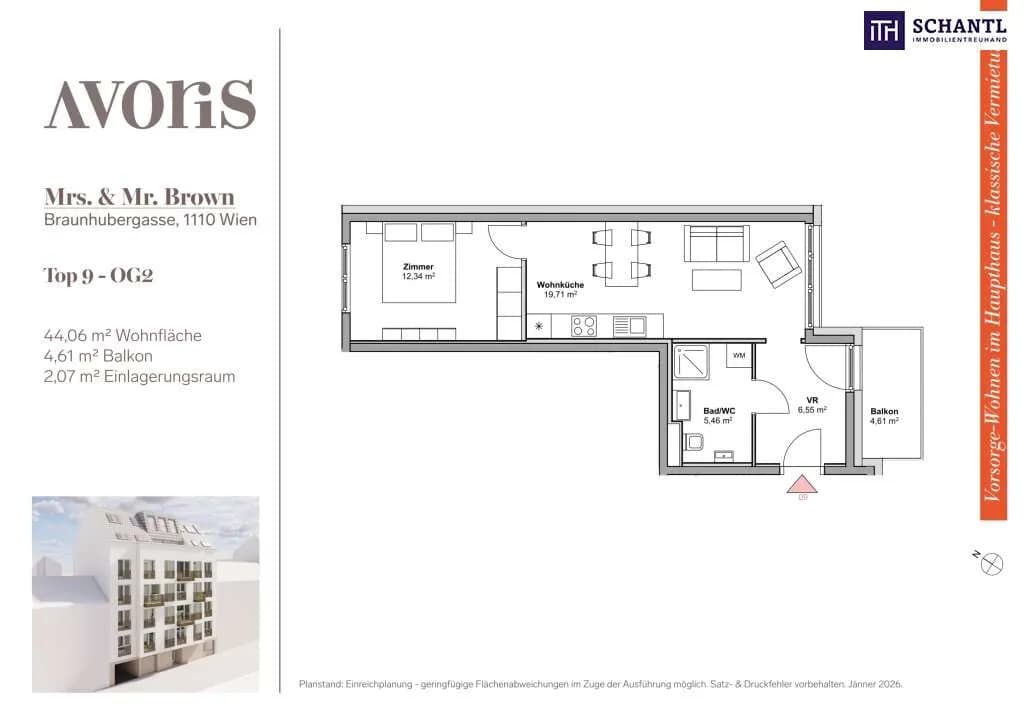 2-Zimmer-Wohnung kaufen in Wien – 44,06 m², € 243.000 – Bild 14 von 15