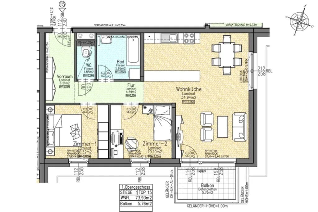 3-Zimmer-Wohnung mieten in Krems Land – 73,93 m², € 820 – Bild 2 von 7