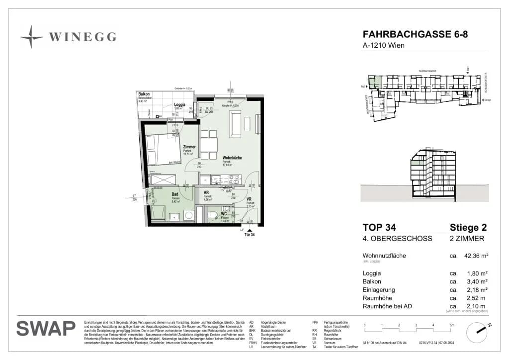 2-Zimmer-Wohnung kaufen in Wien – 42,36 m², € 343.000 – Bild 13 von 13