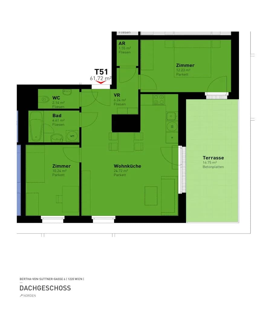 3-Zimmer-Wohnung mieten in Wien – 61,72 m², € 1.239 – Bild 26 von 26
