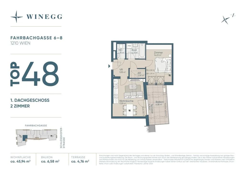 2-Zimmer-Wohnung kaufen in Wien – 45,9 m², € 346.000 – Bild 22 von 22