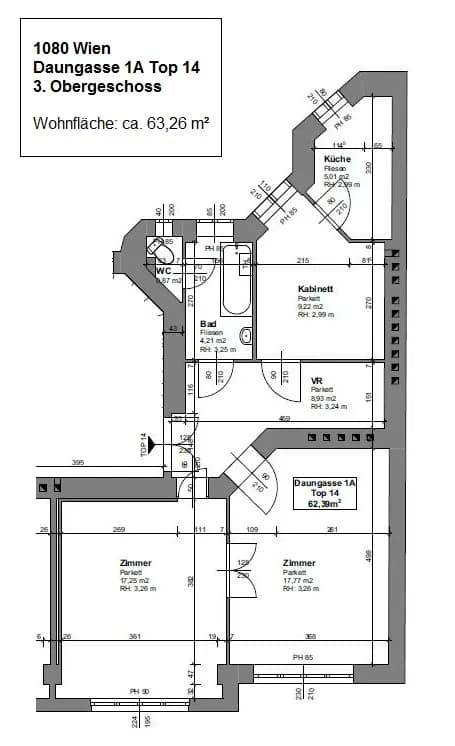 3-Zimmer-Wohnung mieten in Wien – 63,26 m², € 1.215 – Bild 10 von 11