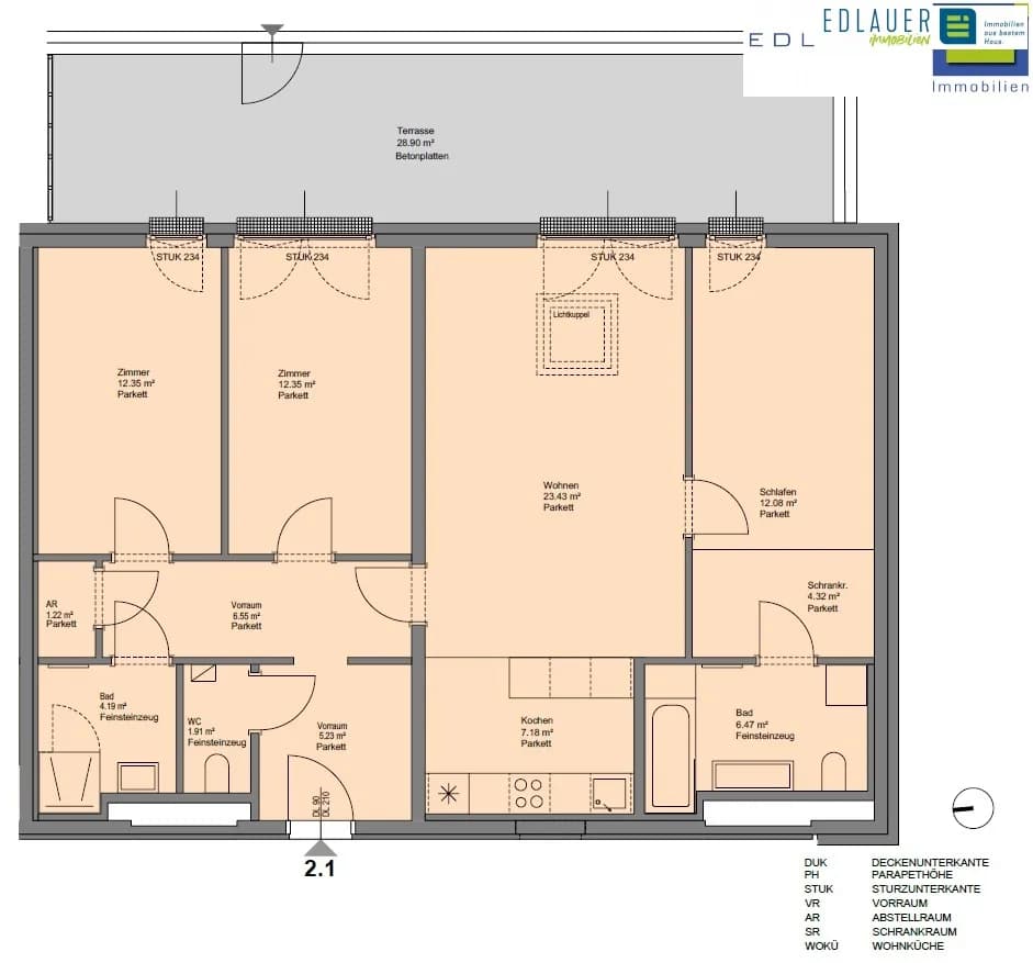4-Zimmer-Wohnung mieten in Sankt Pölten – 97,28 m², € 1.570 – Bild 2 von 6