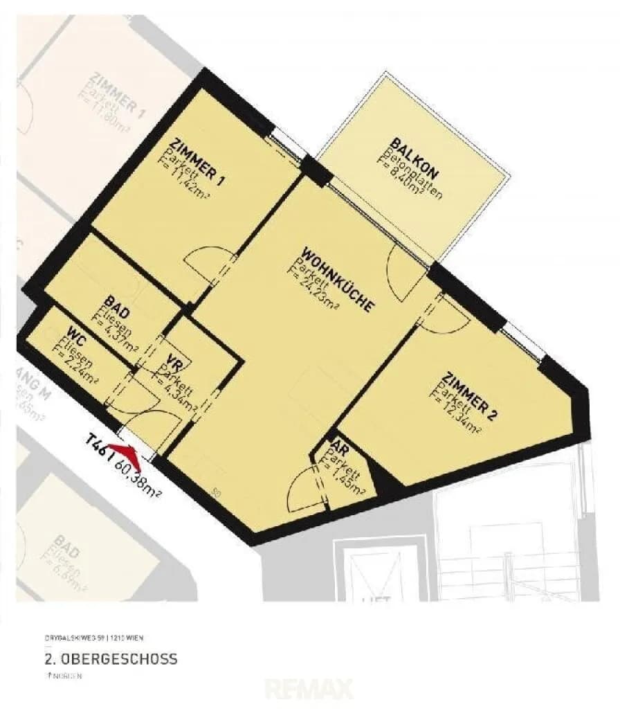 3-Zimmer-Wohnung kaufen in Wien – 60,38 m², € 466.500 – Bild 4 von 4
