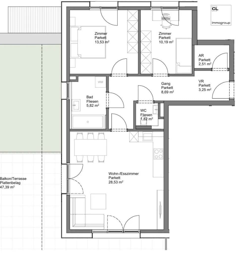 3-Zimmer-Wohnung kaufen in Salzburg-Umgebung – 74,34 m², € 515.000 – Bild 3 von 8