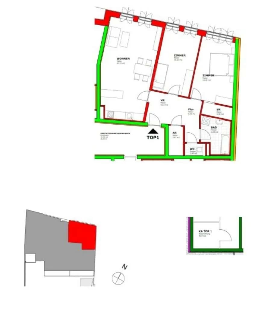 3-Zimmer-Wohnung mieten in Eisenstadt – 88,19 m², € 1.244 – Bild 3 von 5