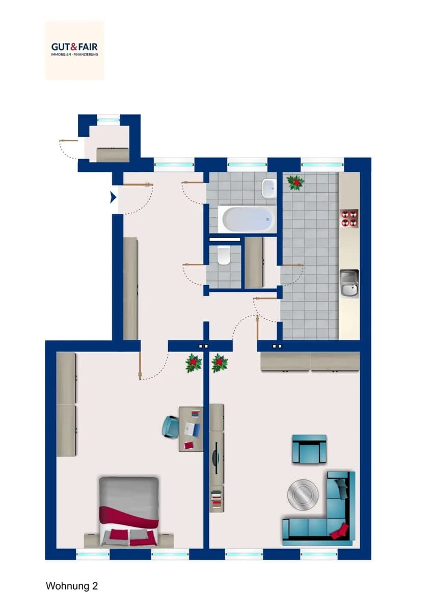 2-Zimmer-Wohnung kaufen in Neunkirchen – 56,43 m², € 78.438 – Bild 11 von 15