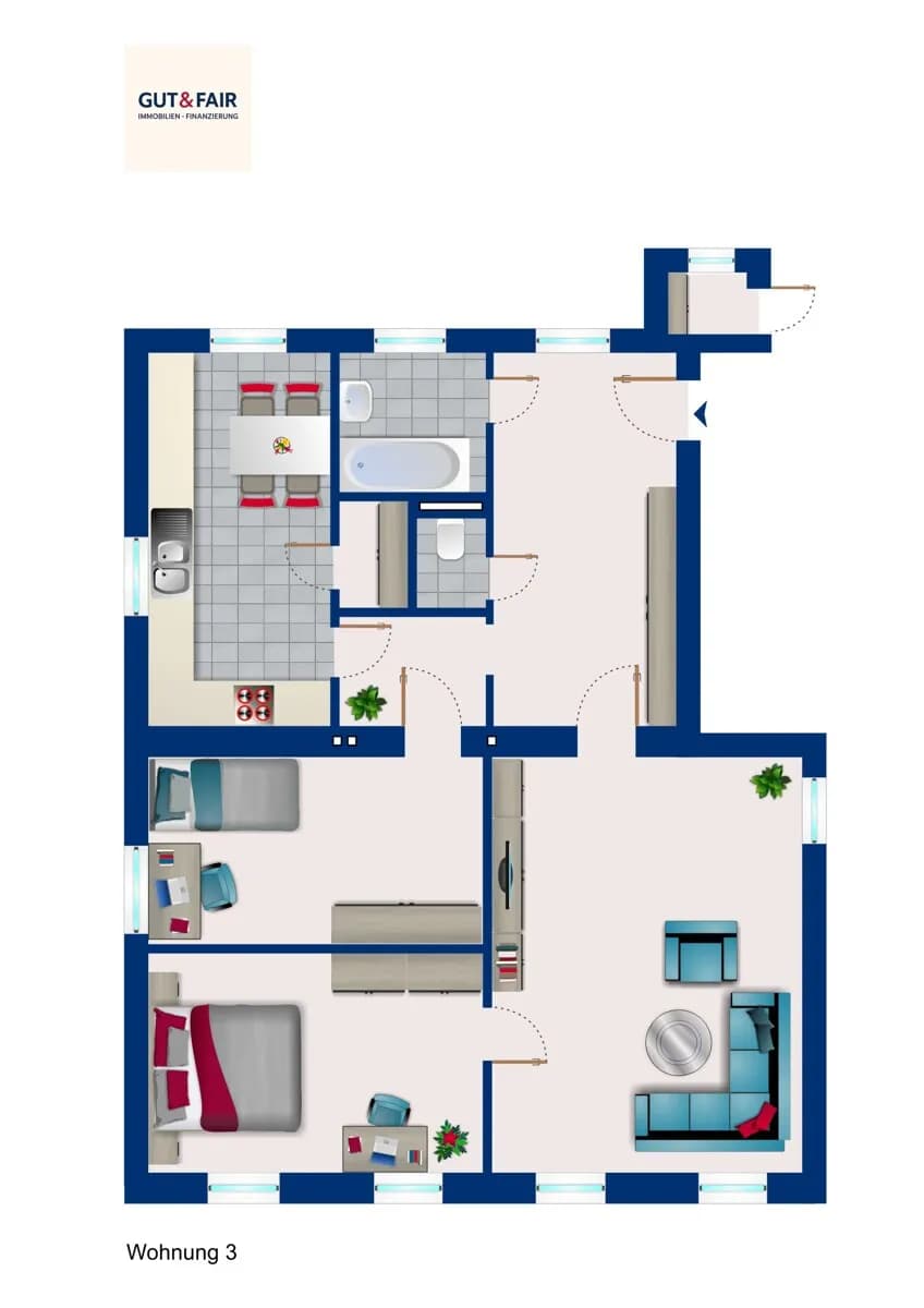 2-Zimmer-Wohnung kaufen in Neunkirchen – 56,43 m², € 78.438 – Bild 12 von 15