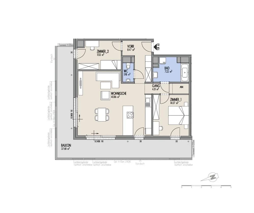 3-Zimmer-Wohnung kaufen in Wien – 88,43 m², € 678.000 – Bild 2 von 4
