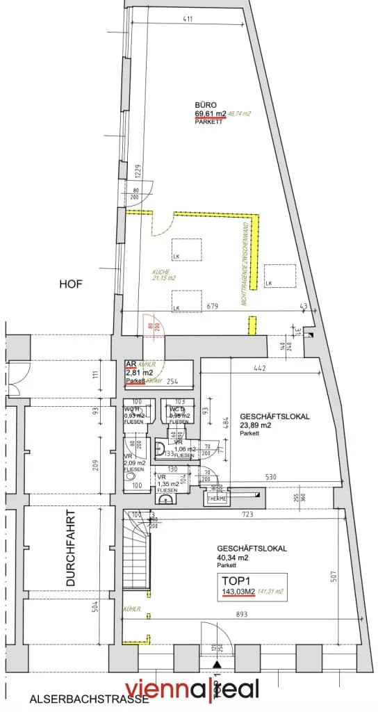 3-Zimmer-Gewerbeimmobilie mieten in Wien – 143 m², € 2.931 – Bild 47 von 48