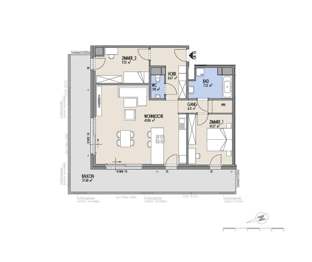 3-Zimmer-Wohnung kaufen in Wien – 88,44 m², € 626.000 – Bild 2 von 3