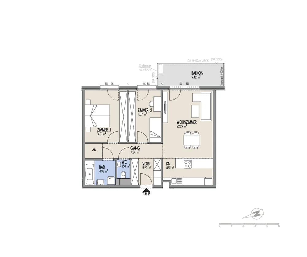 3-Zimmer-Wohnung kaufen in Wien – 75,48 m², € 425.000 – Bild 2 von 3