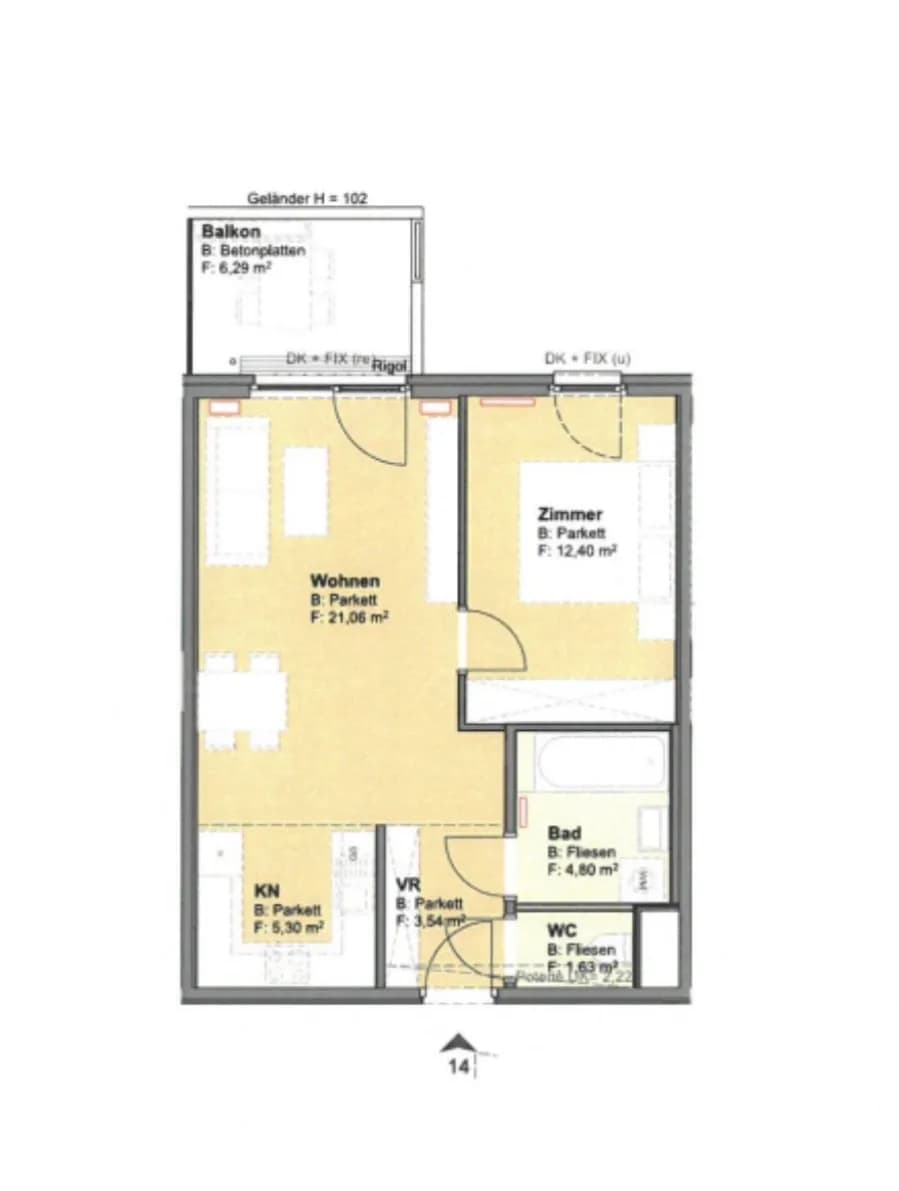 2-Zimmer-Wohnung mieten in Wien – 49 m², € 648 – Bild 17 von 17
